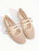 SHEIN Zapatos de ballet planos de malla para mujer, en color beige, con punta redonda - Quierox - Tienda Online