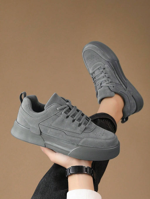 SHEIN Zapatos de skate de hombre de color gris sólido con cordones - Quierox - Tienda Online