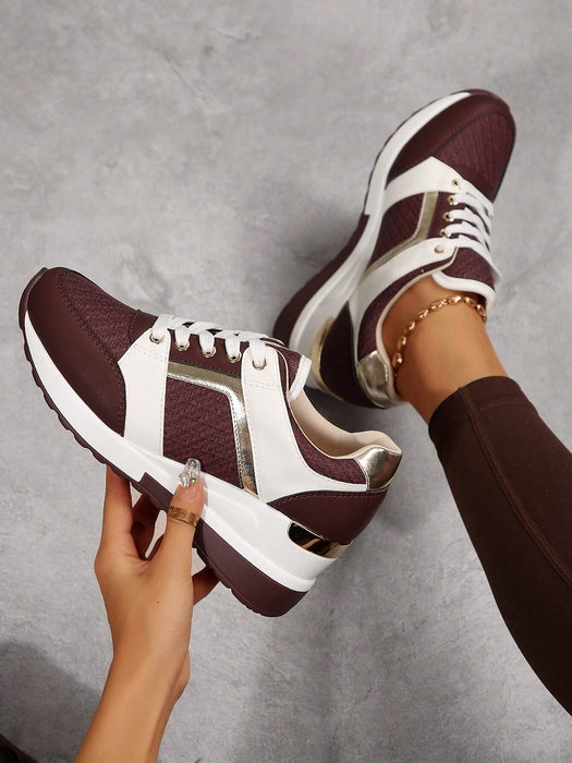 Shein Zapatos deportivos ligeros y cómodos de uso casual y sencillo en color rojo para otoño/invierno - Quierox - Tienda Online