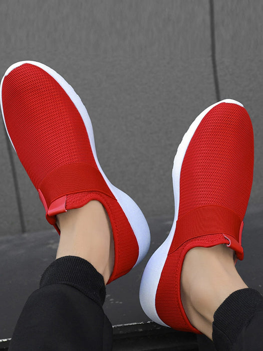 SHEIN Zapatos informales de slip - on rojos para hombres, zapatos de trabajo ligeros - Quierox - Tienda Online