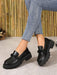 Shein Zapatos negros preppy para mujer, mocasines con plataforma y cadena - Quierox - Tienda Online