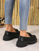 Shein Zapatos negros preppy para mujer, mocasines con plataforma y cadena - Quierox - Tienda Online