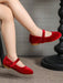 SHEIN Zapatos planos rojos para niñas, zapatos de otoño para niñas - Quierox - Tienda Online