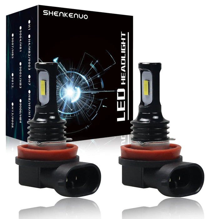 SHENKENUO Bombillas LED para faros delanteros H11 6000K blancas de luz baja brillante - Quierox - Tienda Online