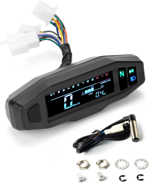 Shkalacar Medidor de velocímetro universal para motocicleta LCD con pantalla - Quierox - Tienda Online
