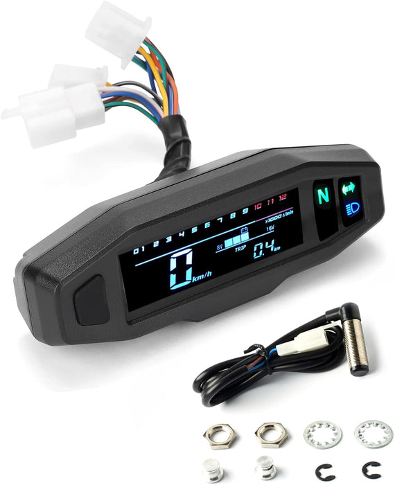 Shkalacar Medidor de velocímetro universal para motocicleta LCD con pantalla - Quierox - Tienda Online