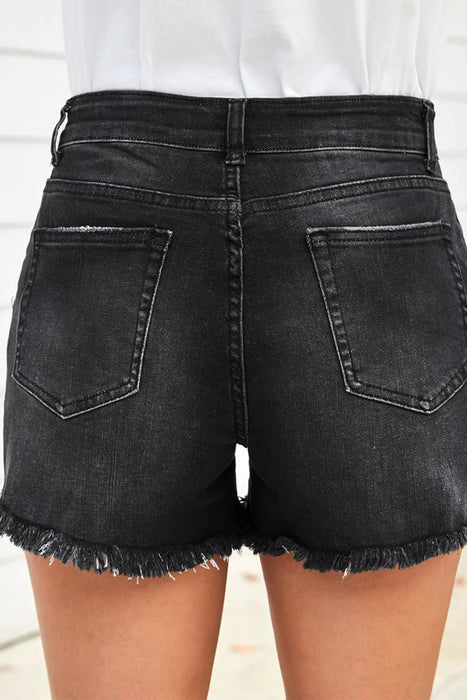 Shorts de mezclilla desgastados con dobladillo sin rematar - Quierox - Tienda Online