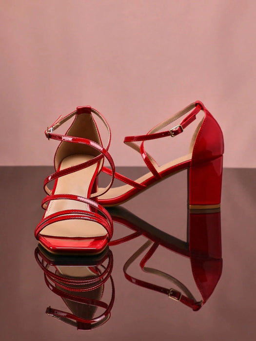 SHUZIA Sandalias de tacón cuadrado con punta abierta, para mujer - Quierox - Tienda Online