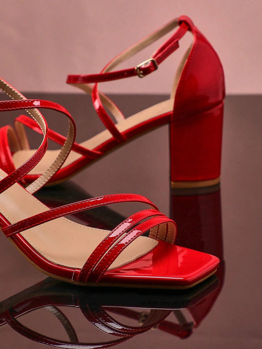 SHUZIA Sandalias de tacón cuadrado con punta abierta, para mujer - Quierox - Tienda Online