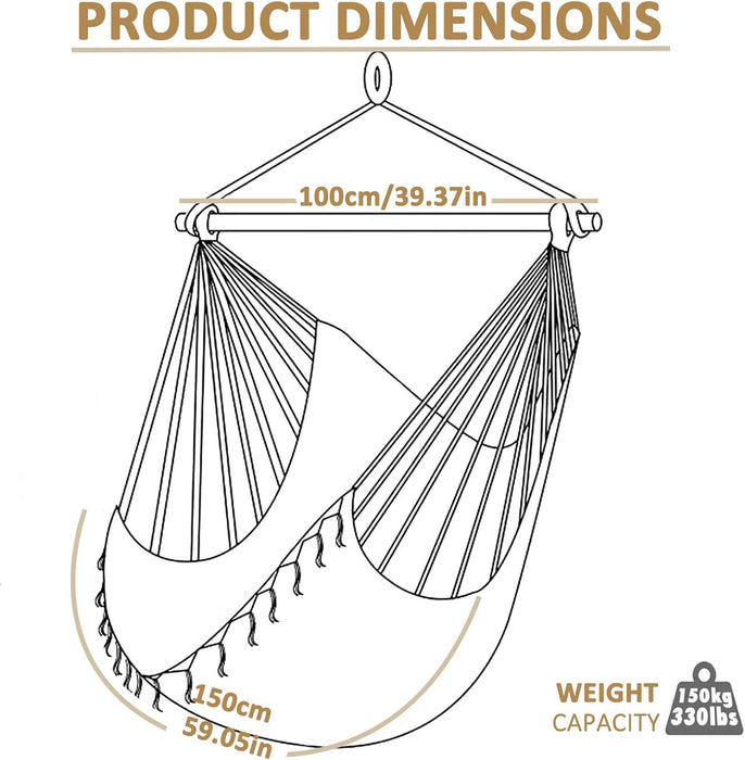 Silla hamaca columpio barra de soporte desmontable con kit de accesorios para colgar - Quierox - Tienda Online