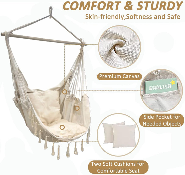 Silla hamaca columpio barra de soporte desmontable con kit de accesorios para colgar - Quierox - Tienda Online