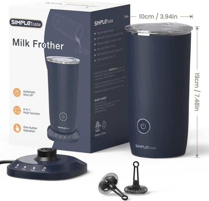 SIMPLETASTE Espumador de leche, espumador de leche eléctrico 4 en 1 y vaporizador - Quierox - Tienda Online