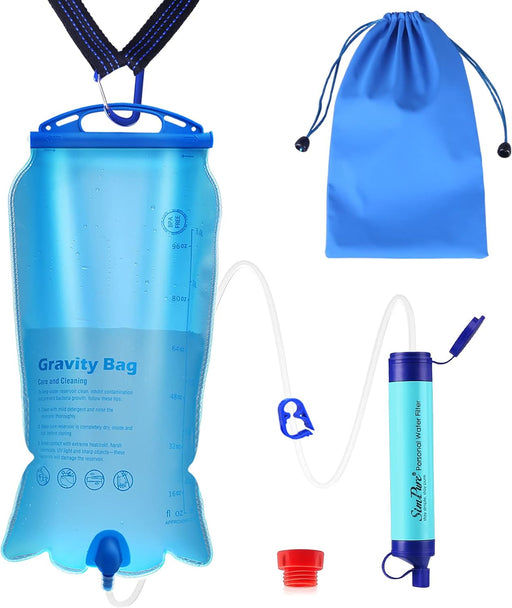 SimPure Filtro de agua por gravedad, portátil con bolsa de gravedad de 3L - Quierox - Tienda Online