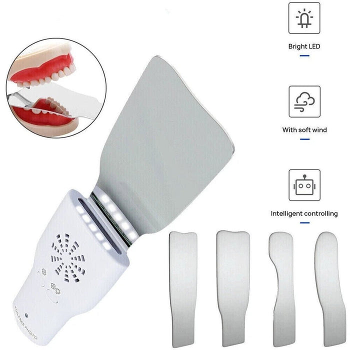 Sistema de fotografía intraoral dental Espejo oclusal 4* Espejo antivaho LED - Quierox - Tienda Online