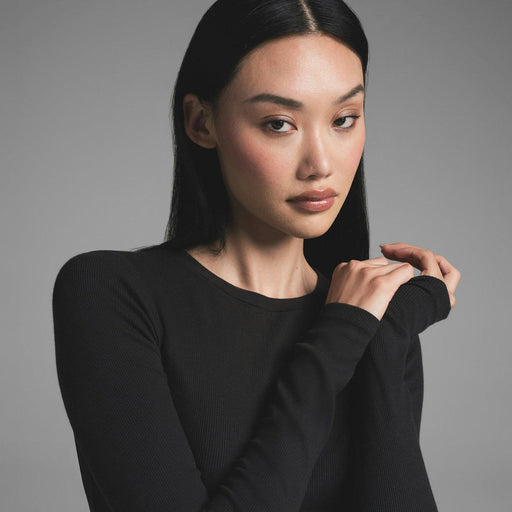 SKIMS CAMISETA DE MANGA LARGA DE CANALÉ DE ALGODÓN - Quierox - Tienda Online