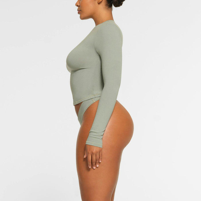 SKIMS Camiseta de manga larga de punto de algodón - Quierox - Tienda Online