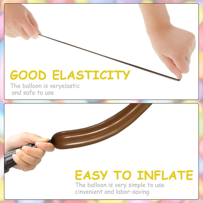Skylety - 100 globos giratorios largos de látex para modelar, ideales para cumpleaños - Quierox - Tienda Online