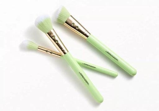 SLMISSGLAM Juego de 3 cepillos verdes, cepillo de colorete redondo, de contorno y mezcladores - Quierox - Tienda Online