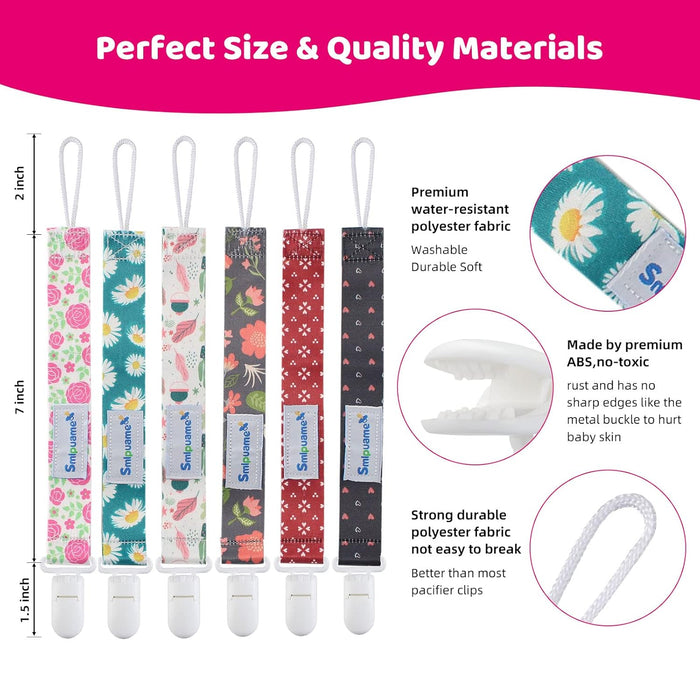 Smlpuame Clip para Chupete Niña, Juego de 12 Correas con Clips - Quierox - Tienda Online