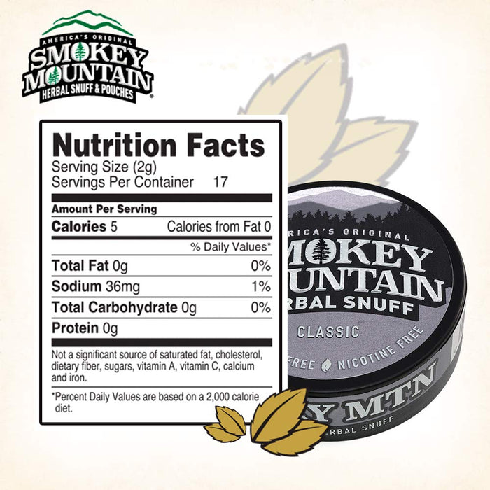 Smokey Mountain Herbal Long Cut - Caja de 5 latas de Tabaco sin nicotina ni tabaco - Quierox - Tienda Online