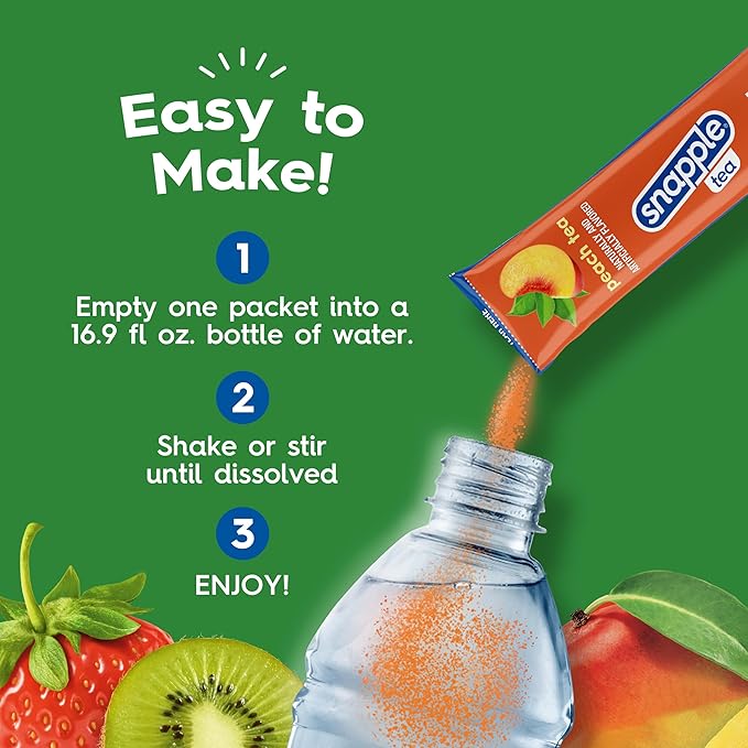 Snapple Tea - Sin azúcar y delicioso, hecho con sabores naturales (melocotón, 72 palitos) - Quierox - Tienda Online