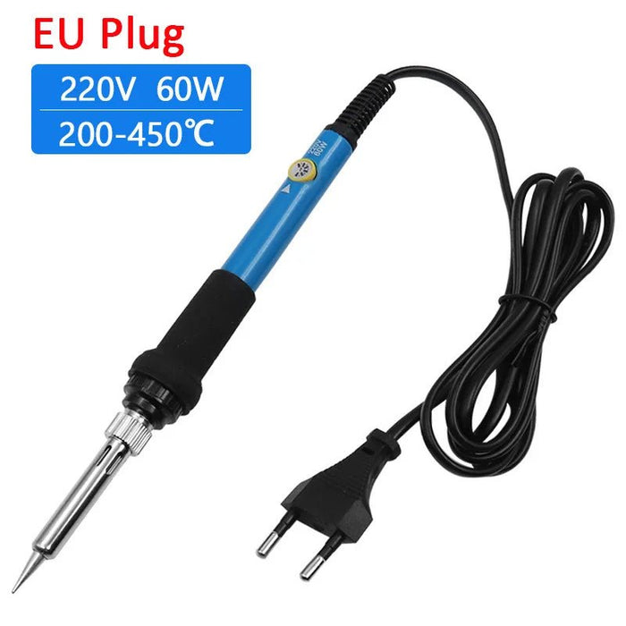 Soldador eléctrico de temperatura ajustable, 220V, 60W con conector europeo - Quierox - Tienda Online
