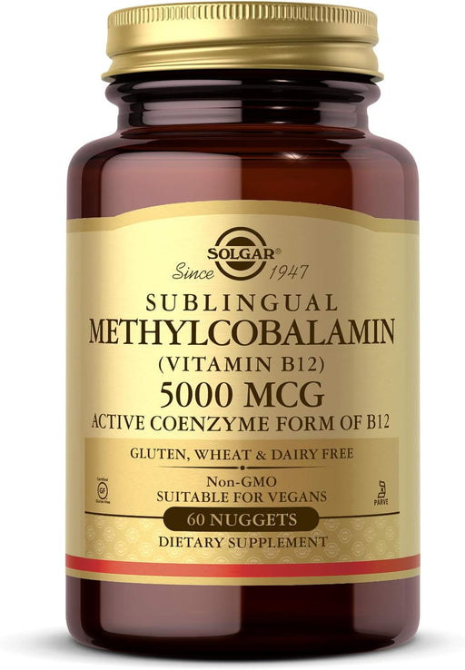 Solgar Metilcobalamina (Vitamina B12) 5000 mcg, Sabor a cereza - Apoya el metabolismo energético - Quierox - Tienda Online
