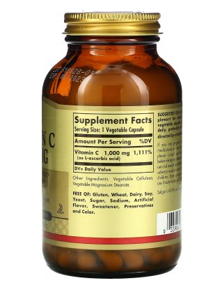Solgar, Vitamina C, 1.000 mg, 100 Cápsulas Vegetales - Quierox - Tienda Online