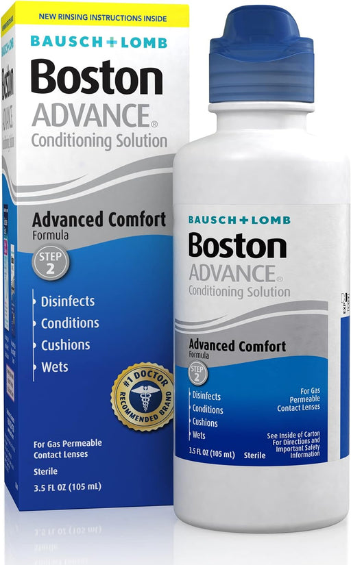 Solución acondicionadora Boston ADVANCE, de Bausch + Lomb, 3.5 onzas líquidas (pack 2) - Quierox - Tienda Online