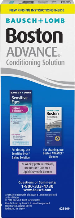 Solución acondicionadora Boston ADVANCE, de Bausch + Lomb, 3.5 onzas líquidas (pack 2) - Quierox - Tienda Online