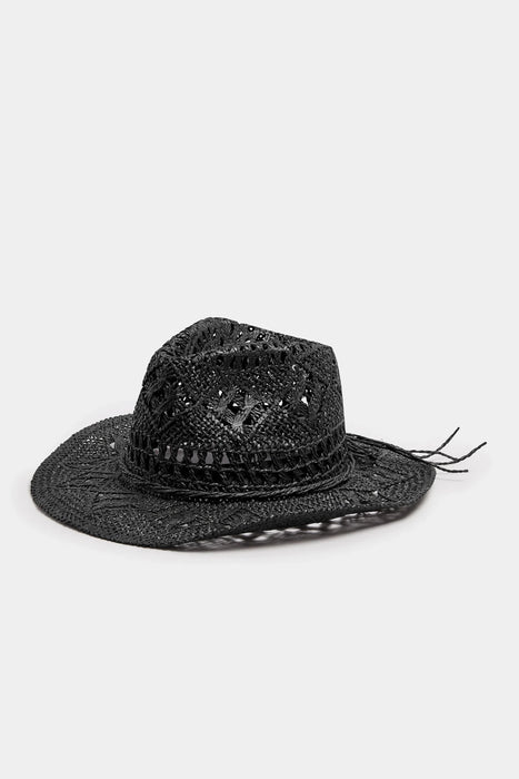 Sombrero cowboy negro efecto paja - Quierox - Tienda Online