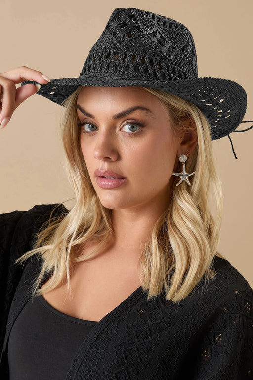 Sombrero cowboy negro efecto paja - Quierox - Tienda Online