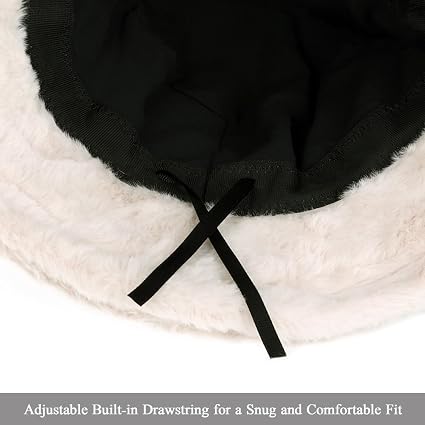 Sombrero de cubo esponjoso de invierno mullido de piel peluda de felpa para mujer - Quierox - Tienda Online