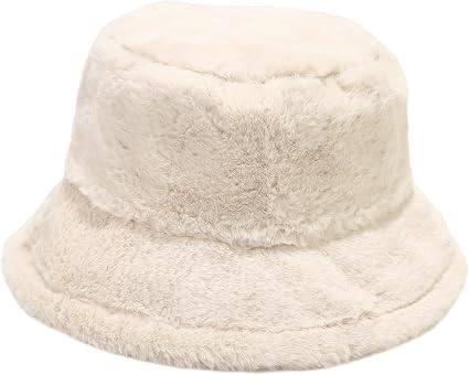 Sombrero de cubo esponjoso de invierno mullido de piel peluda de felpa para mujer - Quierox - Tienda Online