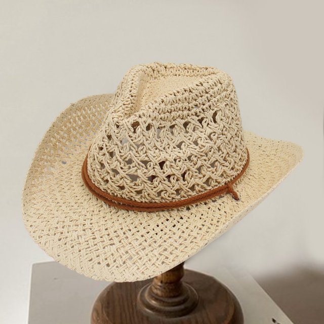 Sombrero unisex de paja tejida de ala ancha para protección solar - Quierox - Tienda Online