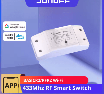 Sonoff Basic R2 RFR2 Wi - Fi 433 MHz Interruptor inteligente Controlador de luz Control de voz - Quierox - Tienda Online