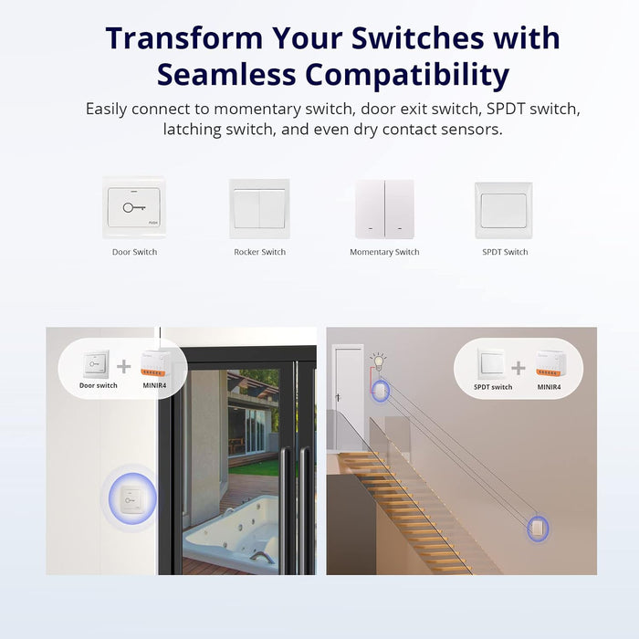 SONOFF MINIR4 Interruptor de luz WiFi inteligente, módulo universal - Quierox - Tienda Online
