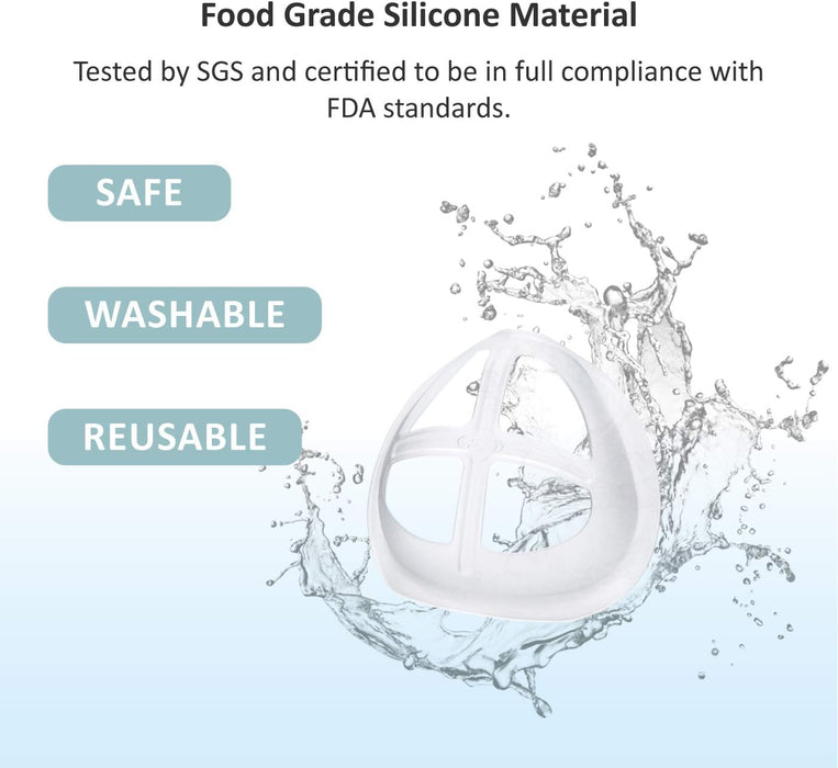 Soporte 3D para un uso cómodo de la mascarilla, Reutilizable, lavable y translúcido, paquete de 3 - Quierox - Tienda Online