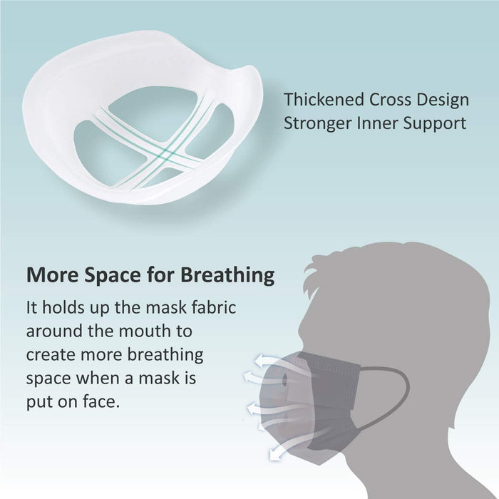 Soporte 3D para un uso cómodo de la mascarilla, Reutilizable, lavable y translúcido, paquete de 3 - Quierox - Tienda Online