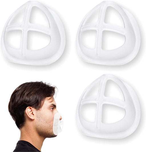 Soporte 3D para un uso cómodo de la mascarilla, Reutilizable, lavable y translúcido, paquete de 3 - Quierox - Tienda Online