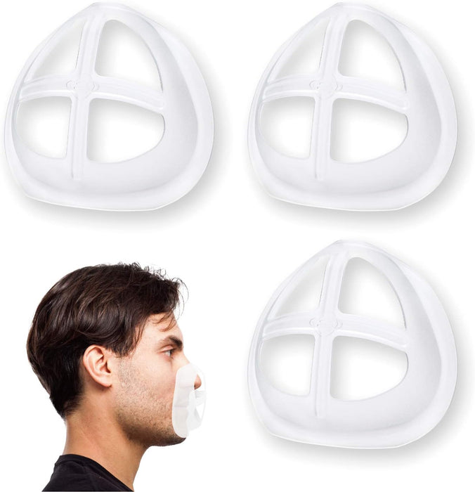 Soporte 3D para un uso cómodo de la mascarilla, Reutilizable, lavable y translúcido, paquete de 3 - Quierox - Tienda Online