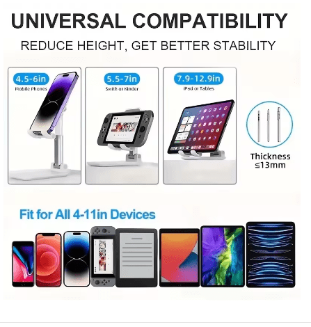 Soporte ajustable de aleación de aluminio para teléfono y tableta - Quierox - Tienda Online