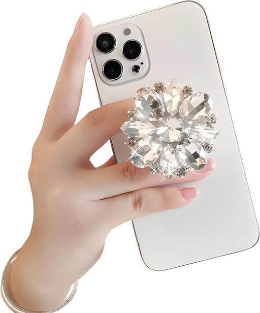Soporte de anillo para teléfono celular con diamantes de imitación de gema blanca - Quierox - Tienda Online