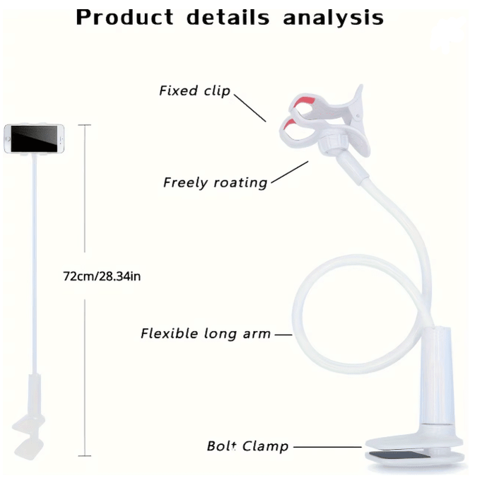 Soporte de escritorio flexible de brazo largo - Quierox - Tienda Online