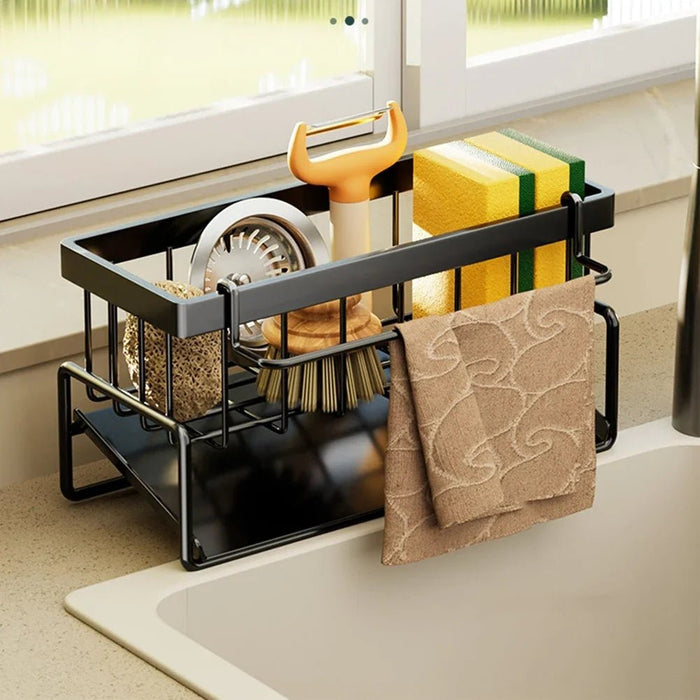 Soporte de fregadero de cocina de acero inoxidable, soporte para grifo, escurridor de jabón - Quierox - Tienda Online
