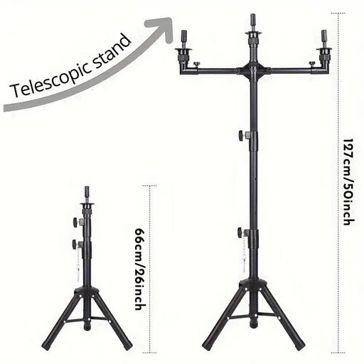 Soporte de peluca ajustable de 3 vías, trípode, soporte de cabeza de maniquí multifuncion - Quierox - Tienda Online