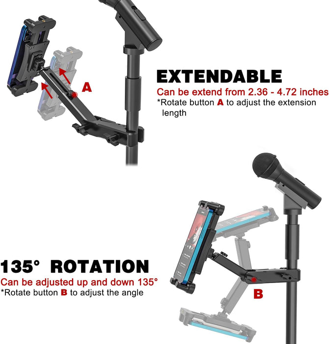 Soporte de tableta para soportes de música de micrófono, soporte universal - Quierox - Tienda Online