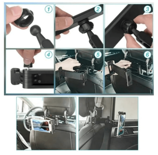 Soporte estable para tableta para reposacabezas de coche - Quierox - Tienda Online