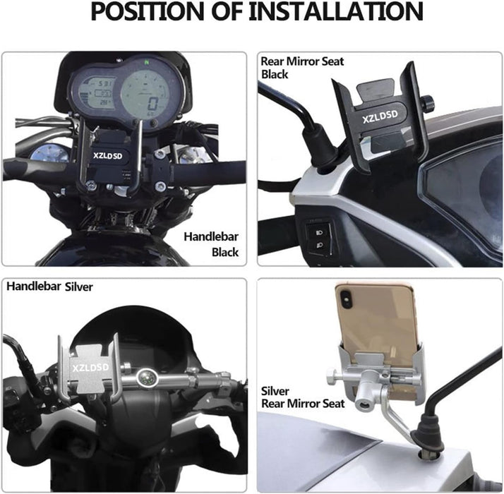 Soporte Motocicleta, Universal Motocicleta Manillar Teléfono Móvil Soporte - Quierox - Tienda Online