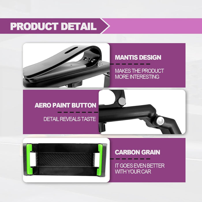 Soporte multifuncional para teléfono celular con visera solar giratoria de 360° - Quierox - Tienda Online